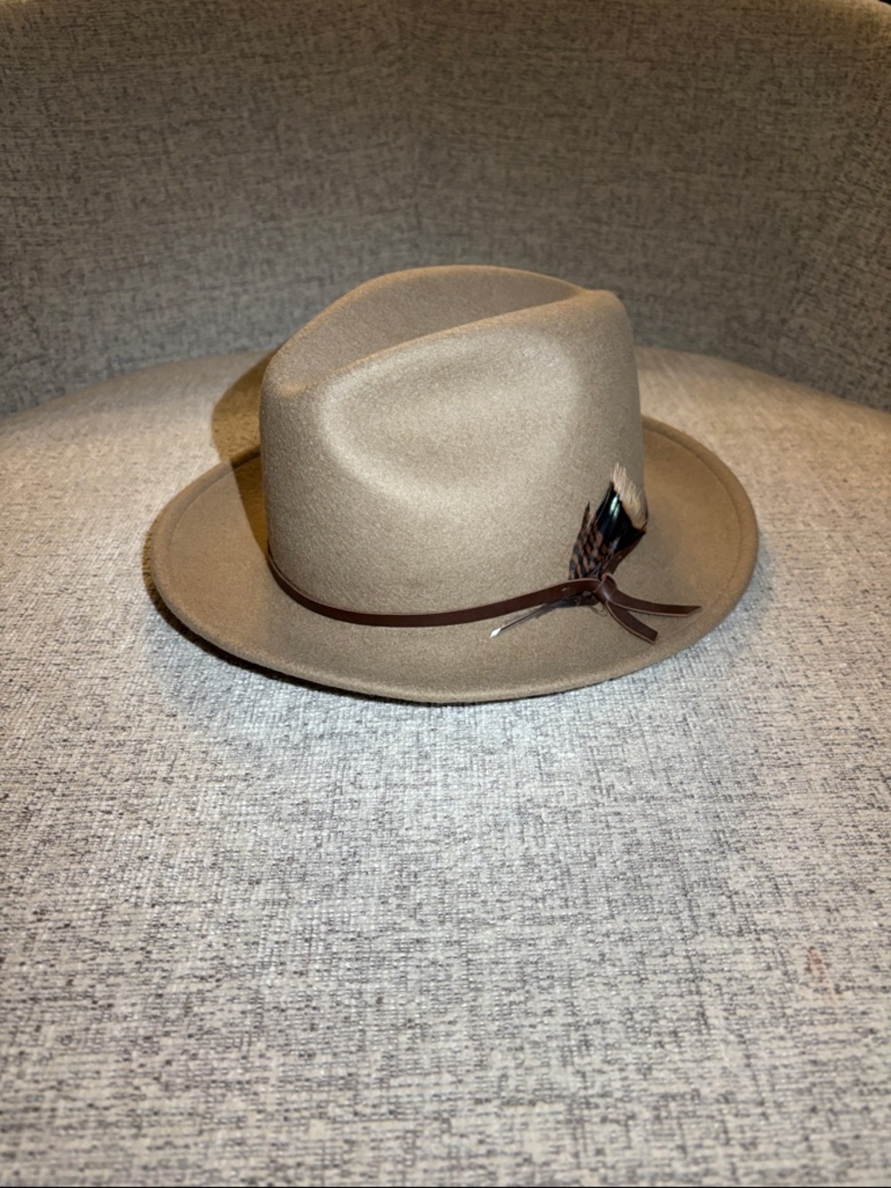 Yellow 108 Brand Fedora Hat - “Luke” Clay Felt, Medium